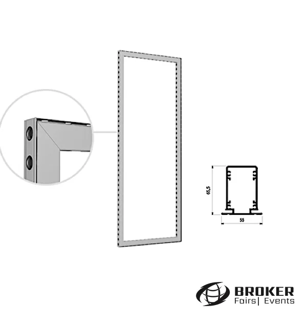 Aluvision Omni-55 A3 Rahmen · 1,0 × 3,0 m – Artikelbild für Messebau